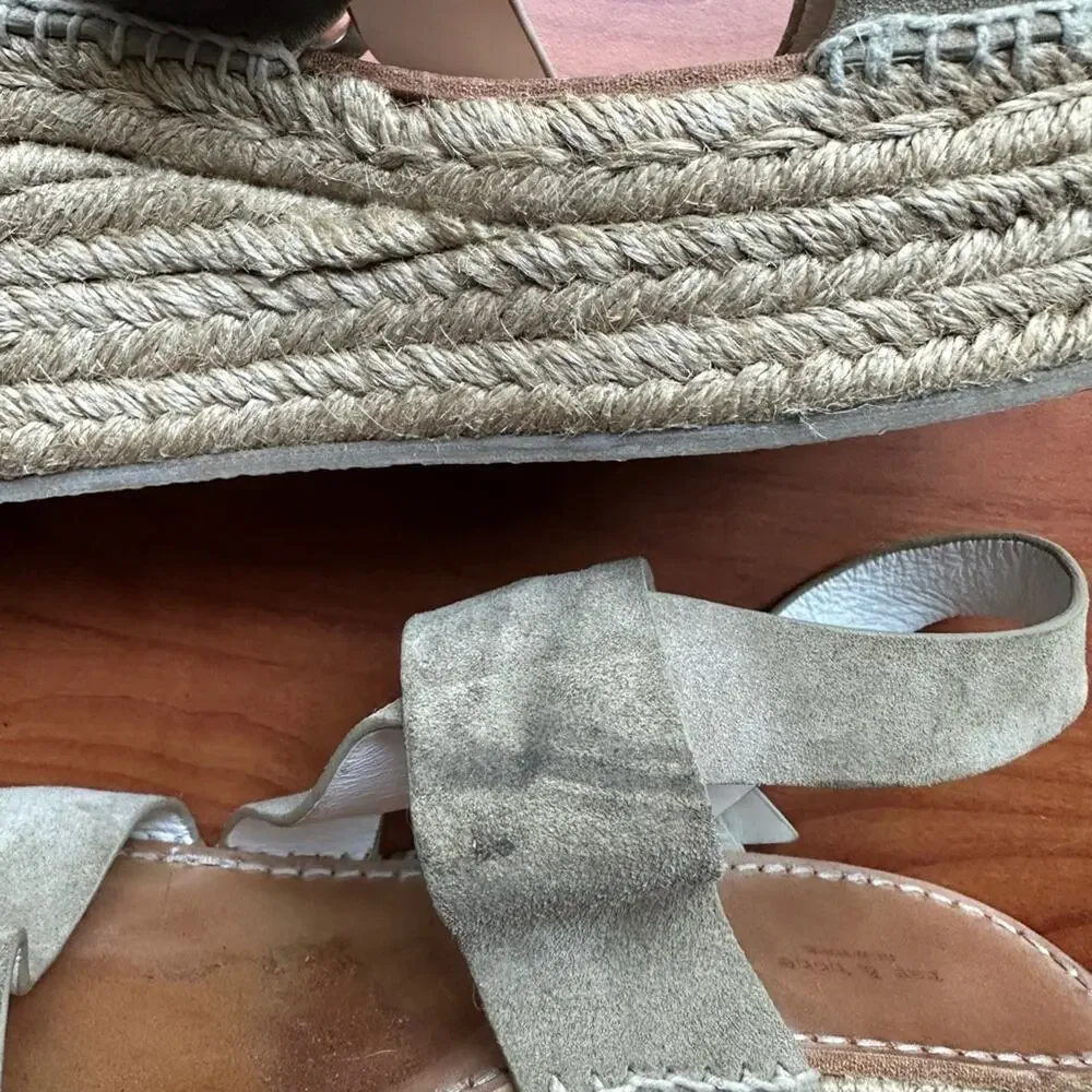 Rag & Bone August Espadrille - Suede Leather Platform‎ Sandal Light Sand 39 9
